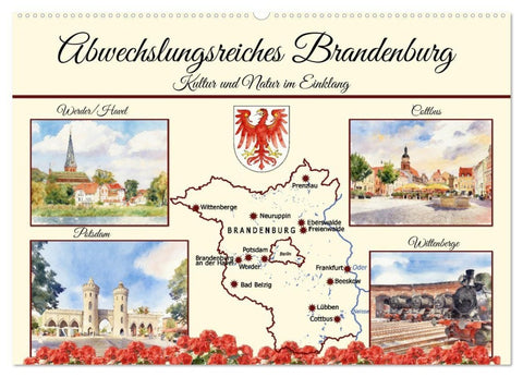Abwechslungsreiches Brandenburg (Wandkalender 2027 DIN A2 quer), CALVENDO Monatskalender