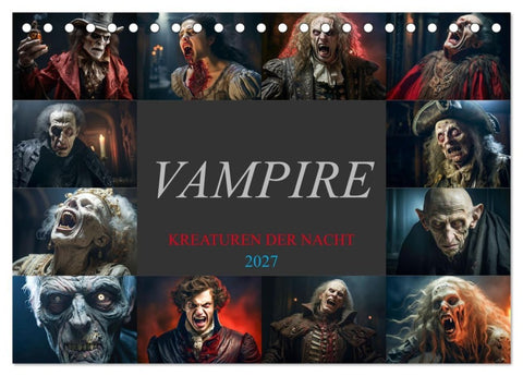 Vampire - Kreaturen der Nacht (Tischkalender 2027 DIN A5 quer), CALVENDO Monatskalender