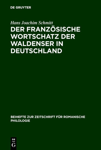 Der französische Wortschatz der Waldenser in Deutschland