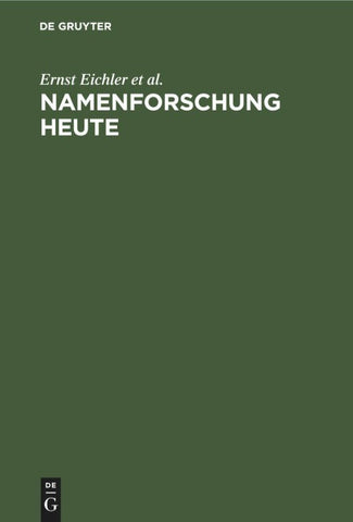 Namenforschung heute