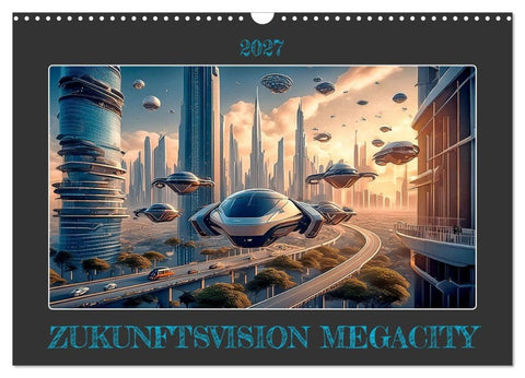 Zukunftsvision Megacity (Wandkalender 2027 DIN A3 quer), CALVENDO Monatskalender