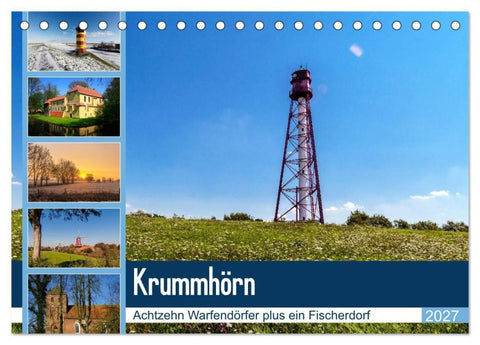 KRUMMHÖRN Achtzehn Warfendörfer plus ein Fischerdorf (Tischkalender 2027 DIN A5 quer), CALVENDO Monatskalender
