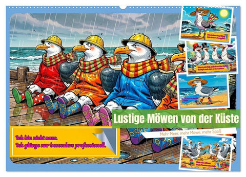 Lustige Möwen von der Küste (Wandkalender 2027 DIN A2 quer), CALVENDO Monatskalender