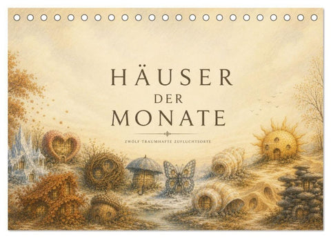 Häuser der Monate (Tischkalender 2027 DIN A5 quer), CALVENDO Monatskalender