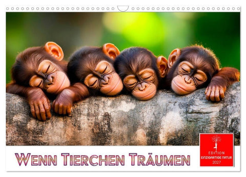 Wenn Tierchen träumen (Wandkalender 2027 DIN A3 quer), CALVENDO Monatskalender
