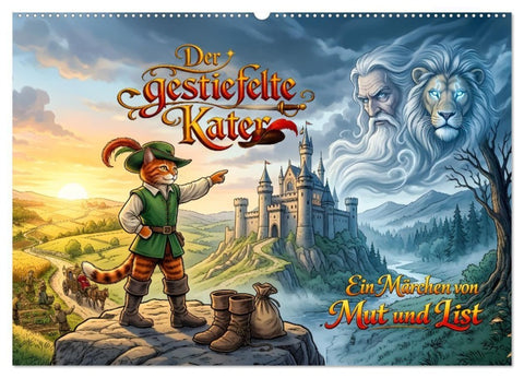 Der gestiefelte Kater – Ein Märchen von Mut und List (Wandkalender 2027 DIN A2 quer), CALVENDO Monatskalender