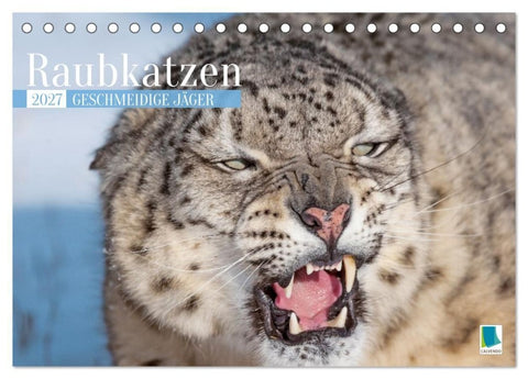 Raubkatzen: Geschmeidige Jäger (Tischkalender 2027 DIN A5 quer), CALVENDO Monatskalender