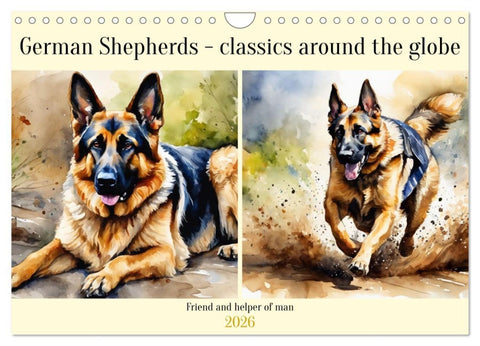 German Shepherds - classics around the globe (Wall Calendar 2026 DIN A4 landscape), CALVENDO 12 Month Wall Calendar