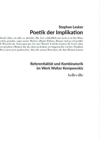 Poetik der Implikation