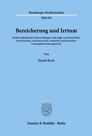 Bereicherung und Irrtum.