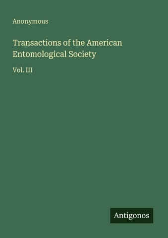 Transactions of the American Entomological Society