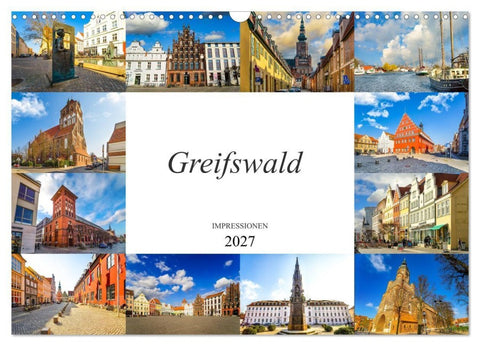 Greifswald Impressionen (Wandkalender 2027 DIN A3 quer), CALVENDO Monatskalender