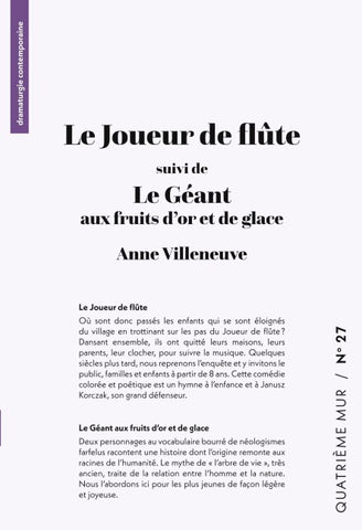 Le Joueur de flûte suivi de Le Géant aux fruits d'or et de glace