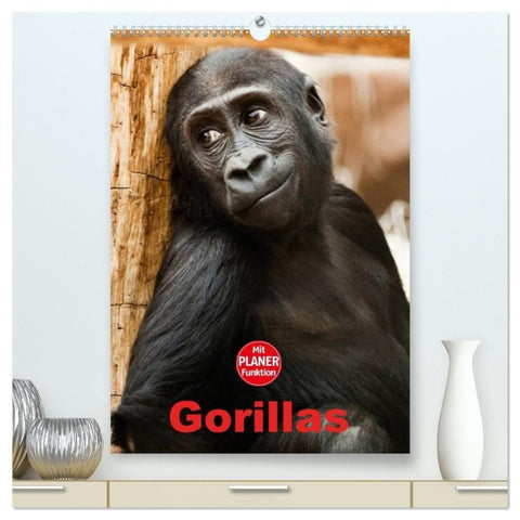 Gorillas (hochwertiger Premium Wandkalender 2027 DIN A2 hoch), Kunstdruck in Hochglanz