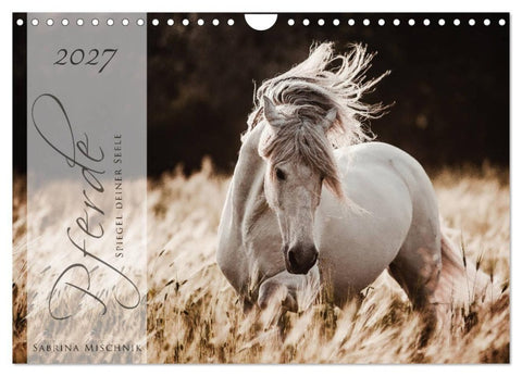 Pferde - Spiegel deiner Seele (Wandkalender 2027 DIN A4 quer), CALVENDO Monatskalender