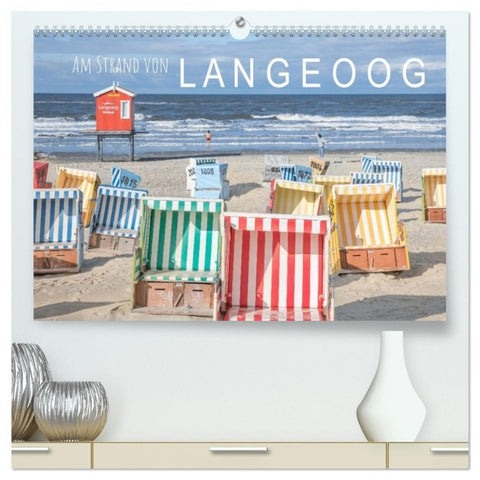 Am Strand von Langeoog (hochwertiger Premium Wandkalender 2027 DIN A2 quer), Kunstdruck in Hochglanz