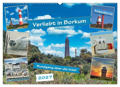 Verliebt in Borkum (Wandkalender 2027 DIN A2 quer), CALVENDO Monatskalender