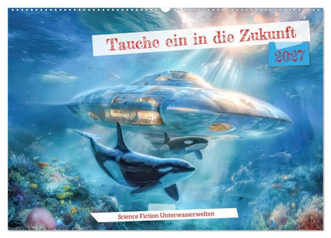 Tauche ein in die Zukunft - Science Fiction Unterwasserwelten (Wandkalender 2027 DIN A2 quer), CALVENDO Monatskalender