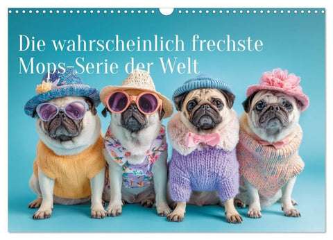 Der wahrscheinlich frechste Mops-Serie der Welt (Wandkalender 2027 DIN A3 quer), CALVENDO Monatskalender
