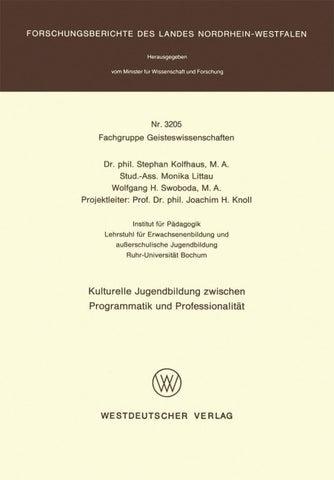 Kulturelle Jugendbildung zwischen Programmatik und Professionalität