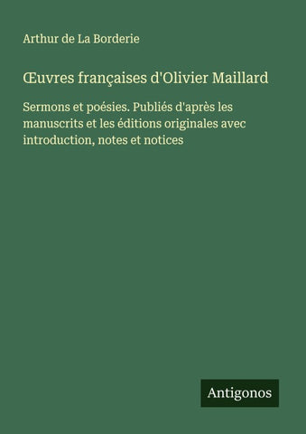 ¿uvres françaises d'Olivier Maillard