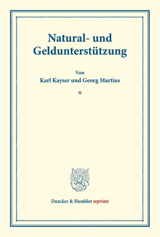 Natural- und Geldunterstützung.