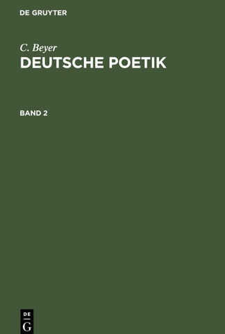 Deutsche Poetik. Band 2