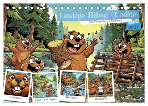 Lustige Biber - Comic (Tischkalender 2027 DIN A5 quer), CALVENDO Monatskalender