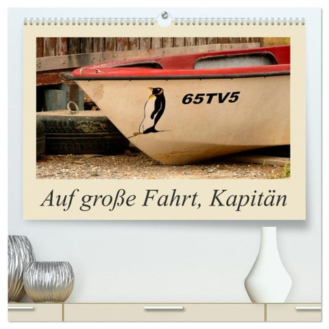 Auf große Fahrt, Kapitän (hochwertiger Premium Wandkalender 2027 DIN A2 quer), Kunstdruck in Hochglanz