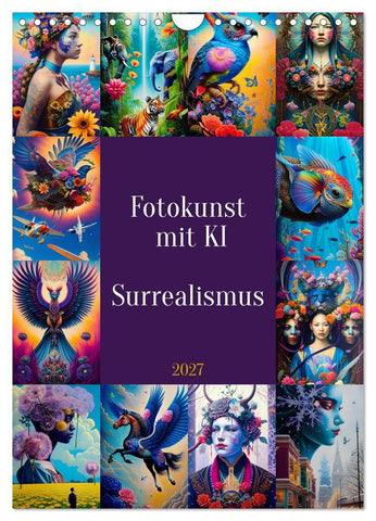 Fotokunst mit KI - Surrealismus (Wandkalender 2027 DIN A4 hoch), CALVENDO Monatskalender