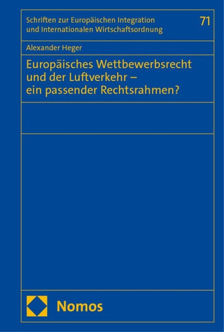 Europäisches Wettbewerbsrecht und der Luftverkehr – ein passender Rechtsrahmen?