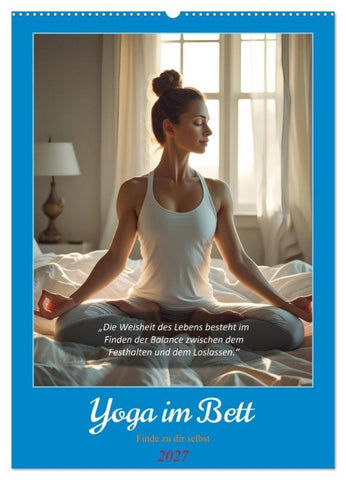 Yoga im Bett (Wandkalender 2027 DIN A2 hoch), CALVENDO Monatskalender