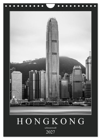 Hongkong schwarzweiß (Wandkalender 2027 DIN A4 hoch), CALVENDO Monatskalender