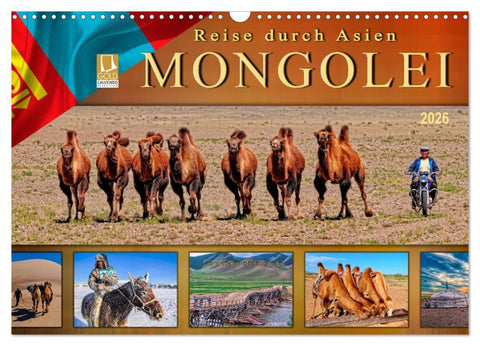 Reise durch Asien - Mongolei (Wandkalender 2026 DIN A3 quer), CALVENDO Monatskalender