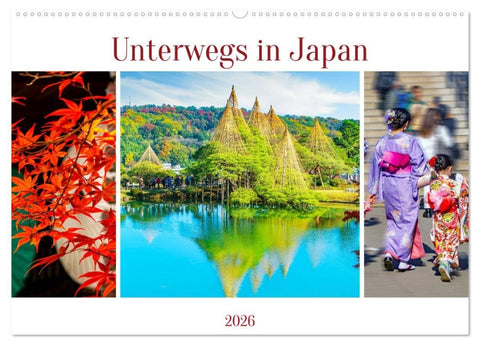 Unterwegs in Japan (Wandkalender 2026 DIN A2 quer), CALVENDO Monatskalender