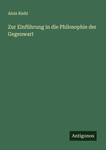 Zur Einführung in die Philosophie der Gegenwart