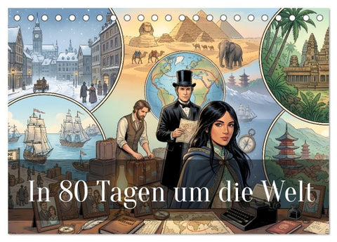 In 80 Tagen um die Welt (Tischkalender 2027 DIN A5 quer), CALVENDO Monatskalender