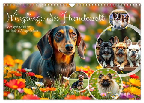 Winzlinge der Hundewelt (Wandkalender 2026 DIN A3 quer), CALVENDO Monatskalender