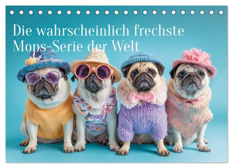 Der wahrscheinlich frechste Mops-Serie der Welt (Tischkalender 2027 DIN A5 quer), CALVENDO Monatskalender