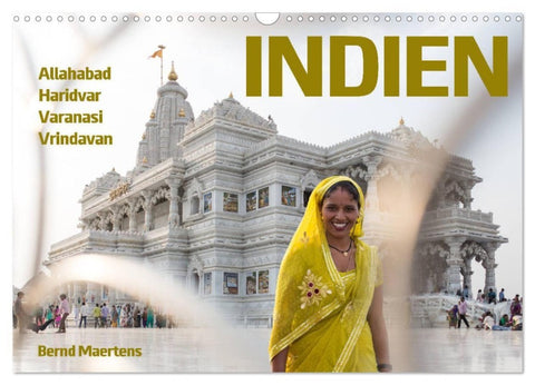 INDIEN Allahabad Haridwar Varanasi Vrindavan (Wandkalender 2027 DIN A3 quer), CALVENDO Monatskalender