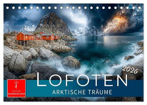 Lofoten - Arktische Träume (Tischkalender 2026 DIN A5 quer), CALVENDO Monatskalender