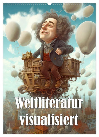 Weltliteratur visualisiert (Wandkalender 2027 DIN A2 hoch), CALVENDO Monatskalender