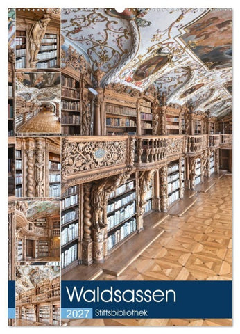 Waldsassen Stiftsbibliothek (Wandkalender 2027 DIN A2 hoch), CALVENDO Monatskalender