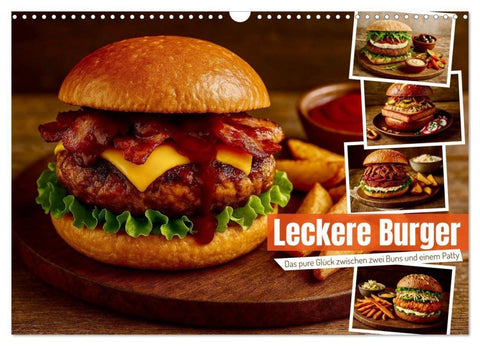 Leckere Burger (Wandkalender 2027 DIN A3 quer), CALVENDO Monatskalender