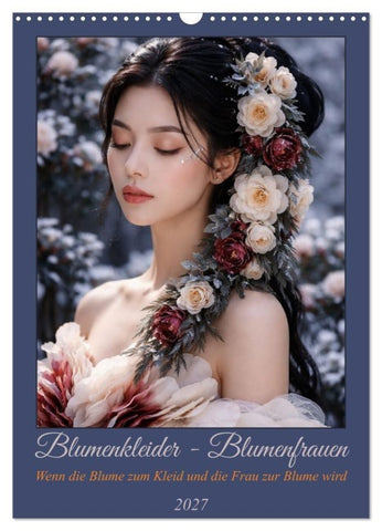 Blumenkleider - Blumenfrauen (Wandkalender 2027 DIN A3 hoch), CALVENDO Monatskalender