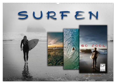 Surfen - so cool (Wandkalender 2027 DIN A2 quer), CALVENDO Monatskalender