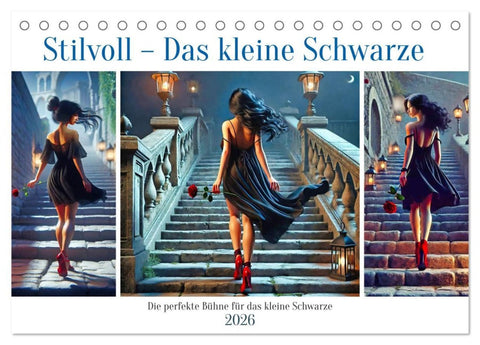 Stilvoll - Das kleine Schwarze (Tischkalender 2026 DIN A5 quer), CALVENDO Monatskalender