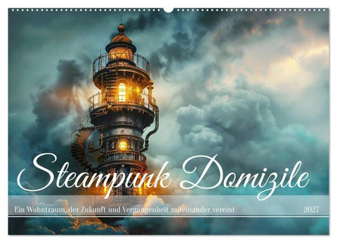 Steampunk Domizile (Wandkalender 2027 DIN A2 quer), CALVENDO Monatskalender