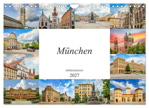 München Impressionen (Wandkalender 2027 DIN A4 quer), CALVENDO Monatskalender