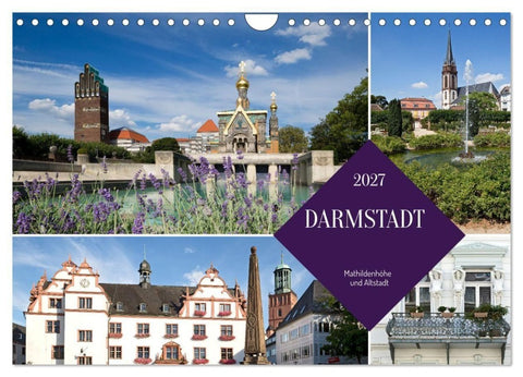 Darmstadt - Mathildenhöhe und Altstadt (Wandkalender 2027 DIN A4 quer), CALVENDO Monatskalender